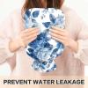 OTVEE White Blue Flowers Leaves Hot Water Bottle with Cover, BPA Free PVC 1L Small Hot Water Bag for Pain Relief Menstrual Cramp Sore Muscles Hot and Cold Compress Therapy view 4