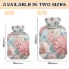 OTVEE Blush Blooms on Blue Hot Water Bottle with Cover, BPA Free PVC 1L Small Hot Water Bag for Pain Relief Menstrual Cramp Sore Muscles Hot and Cold Compress Therapy view 2
