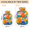 OTVEE Radiant Flower Motif Hot Water Bottle with Cover, BPA Free PVC 2L Large Hot Water Bag for Pain Relief Menstrual Cramp Sore Muscles Hot and Cold Compress Therapy view 2
