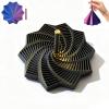 3D Printed Expanded Sensory Fidget Star, Fractal Fidget Hexagon with Handles, 2026 New Star Shaped Fidget Toys for Desktop Decompression Toy Stress Relief Whirling Spiral (Black Gold, 6.89in) view 1