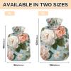 OTVEE Floral Serenity Hot Water Bottle with Cover, BPA Free PVC 1L Small Hot Water Bag for Pain Relief Menstrual Cramp Sore Muscles Hot and Cold Compress Therapy view 2
