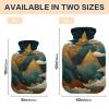 OTVEE Starry Night Mountainscape Hot Water Bottle with Cover, BPA Free PVC 2L Large Hot Water Bag for Pain Relief Menstrual Cramp Sore Muscles Hot and Cold Compress Therapy view 2
