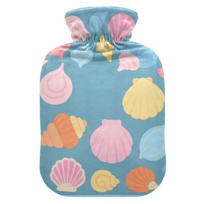 OTVEE Cute Shell Hot Water Bottle with Cover, BPA Free PVC 2L Large Hot Water Bag for Pain Relief Menstrual Cramp Sore Muscles Hot and Cold Compress Therapy