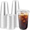 Jycnolm 50 Pack 18 oz Clear Plastic Coffee Cups with Sip Lids view 1