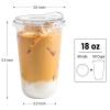 Jycnolm 50 Pack 18 oz Clear Plastic Coffee Cups with Sip Lids view 2