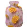 OTVEE Soft Pink Flower Field Hot Water Bottle with Cover, BPA Free PVC 2L Large Hot Water Bag for Pain Relief Menstrual Cramp Sore Muscles Hot and Cold Compress Therapy view 1