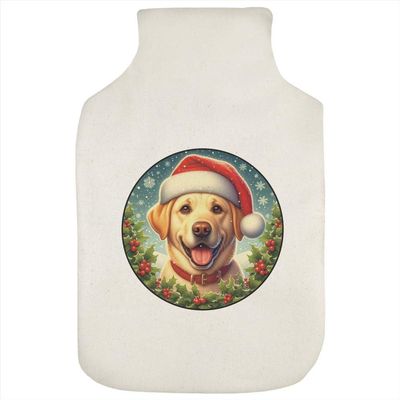 Azeeda 'Golden Labrador Wearing Santa Hat' Hot Water Bottle Cover (HW00045255)