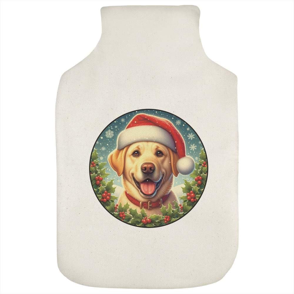 Azeeda 'Golden Labrador Wearing Santa Hat' Hot Water Bottle Cover (HW00045255)
