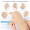 20-30 mmHg Thigh High Compression Stockings for Women, Open Toe with Stay-Up Dot-Top - Relief for Varicose Veins, DVT, Swelling, Pregnancy & Travel, Beige, X-Large view 3