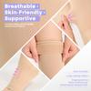 20-30 mmHg Thigh High Compression Stockings for Women, Open Toe with Stay-Up Dot-Top - Relief for Varicose Veins, DVT, Swelling, Pregnancy & Travel, Beige, Large view 4
