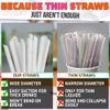 400 Pcs Clear Plastic Smoothie Straws 9.4"x0.4" Thick Wide Jumbo Boba Straws, Boba Tea, Milkshakes & Frozen Drinks Angled Tips, Individually Wrapped, Cut-to-Size, Strong Disposable Milkshake Straw view 4
