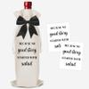SDLSETW Funny Wine Gift Bag, Because No Good Story Started with Salad, Burlap Wine Bottle Gift Bags with Drawstring, Housewarming Reusable Gifts Bags for Christmas Wedding Birthday Travel-A26 view 1
