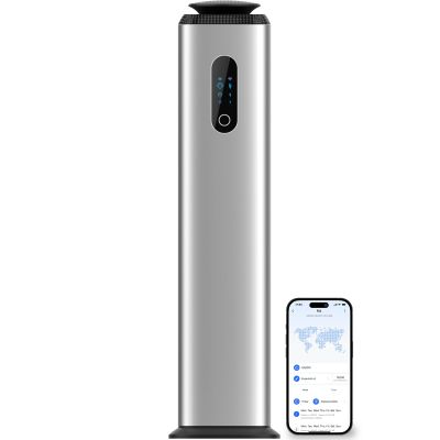 1000ML- Commercial Diffuser Machine Cover 10000 Sq Ft - Tower Hotel Scent Diffuser for Whole House - WiFi App Control -Scent Air Machine & Waterless Essential Oil Diffuser for Large Room - Silver