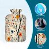 Hot Water Bottle with Cover, Abstract Graffiti Plants Flowers 2L Hot Water Bag for Hot/Cold Compress, Hand Feet Warmer, Menstrual Cramps, Neck and Shoulder Pain Relief view 3