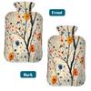 Hot Water Bottle with Cover, Abstract Graffiti Plants Flowers 2L Hot Water Bag for Hot/Cold Compress, Hand Feet Warmer, Menstrual Cramps, Neck and Shoulder Pain Relief view 4