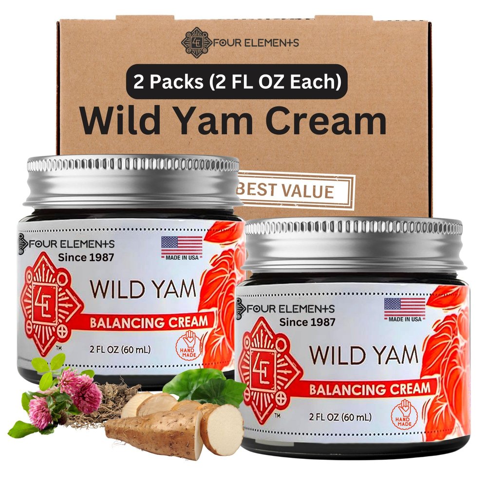Four Elements Wild Yam Balancing Cream 2x2oz | Organic Yam Root for Women