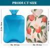 Hot Water Bottle with Cover, Red Pink Peach Flower 2L Hot Water Bag for Hot/Cold Compress, Hand Feet Warmer, Menstrual Cramps, Neck and Shoulder Pain Relief view 2