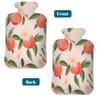 Hot Water Bottle with Cover, Red Pink Peach Flower 2L Hot Water Bag for Hot/Cold Compress, Hand Feet Warmer, Menstrual Cramps, Neck and Shoulder Pain Relief view 4