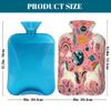Hot Water Bottle with Cover, Cartoon Unicorn Planets Pink 2L Hot Water Bag for Hot/Cold Compress, Hand Feet Warmer, Menstrual Cramps, Neck and Shoulder Pain Relief view 2