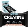 (NEW) JiMMYBAR! Creatine Protein Bar - 5g of Creatine Monohydrate + 20g Protein - High Protein Snack - Supports Muscle Growth, Strength & Recovery - Real Food Energy Bar for Athletes | Double Fudge Brownie | 1 Pack (12 Bars) view 1