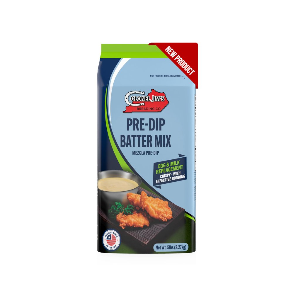 Colonel Jim's Pre-Dip Batter Mix, 5 lb (80 oz) Bag - Helps Coating Stick Better for Fried Chicken & Fish (Replaces Buttermilk or Egg Wash) - Professional Restaurant-Quality - Made in USA