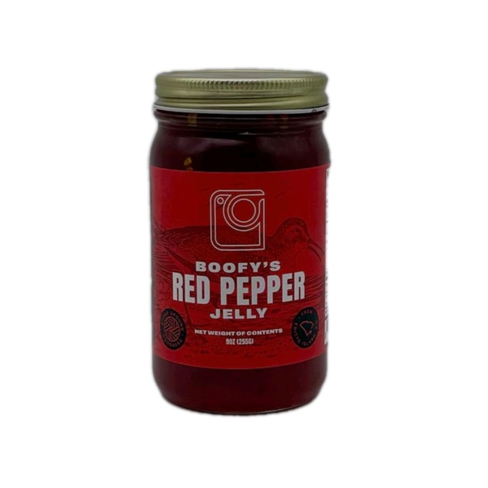 Boofys Red Pepper Jelly Sweet & Spicy Southern Pepper Jelly by Marsh Hen Mill 9 oz Jar Handcrafted Small Batch Gourmet Spread Perfect for Cream Cheese, Glazes & Appetizers