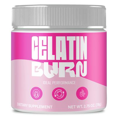 Gelatin Burn Powder, Official GelatinBurn Advanced Formula Powder Supplement - Maximum Strength, All Natural Wellness Energy Support Recovery & Fitness Boosting, Premium Gelatin Burn Reviews (1 Pack)