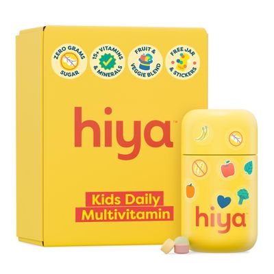HIYA Kids Multivitamin Tablets 15+ Essential Vitamins & Minerals with Fruits & Veggies for Ages 2+, Supports Growth, Development & Immune, 0g Sugar 30 Day Supply for Toddlers & Kids
