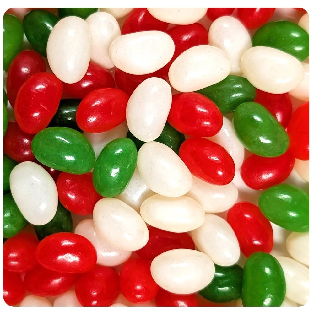 2.25lb Bag Red, Green & White Christmas Jelly Bean Candy Mix For DIY Holiday Favors, Goodie Bags, Stocking Stuffers, Christmas Gifts & More (810 Pieces)
