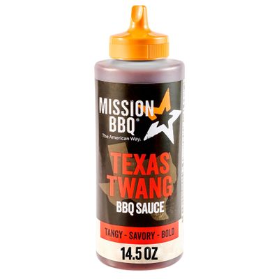 MISSION BBQ BBQ Sauce, Texas Twang, A Texas Style Barbecue Sauce That Is Perfect For Adding A Sweet, Tangy Flavor to Chicken, Brisket, Ribs and More, 14.5 oz