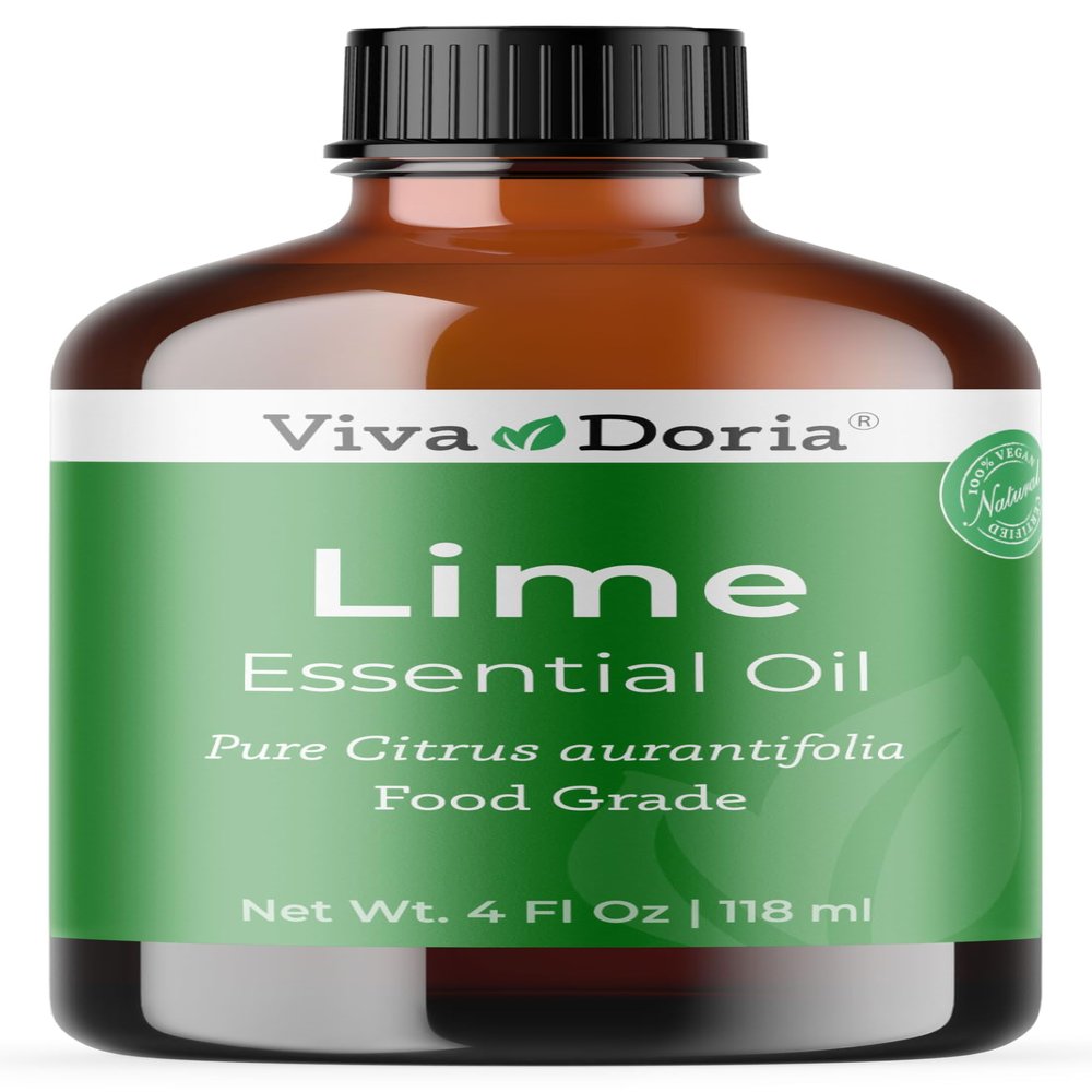 Viva Doria Lime Essential Oil, 100% Pure, Natural, Mexican Lime Essential Oil, Undiluted, for Aromatherapy | Food Grade, 118 mL (4 Fluid Ounce)