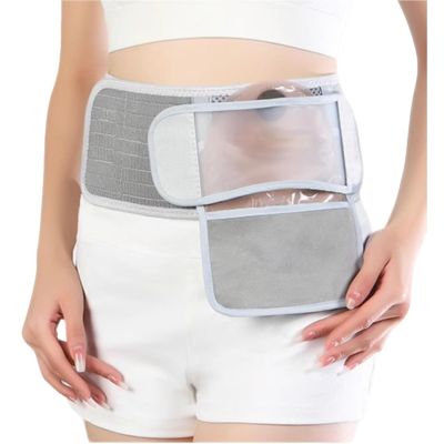 ZHAOBEIK Shearable Ostomy Unisex Belt, Ostomy Belt with Removable Stoma Shield, Hanging Outer Pocket, Adjustable Length(Medium)