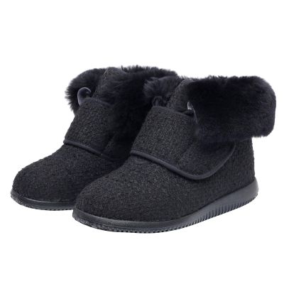 Fnyopki Wide Width Diabetic Shoes with Adjustable for Women Warm Plush Lightweight Breathable Walking Slippers for Swollen Edema Feet Indoor Outdoor