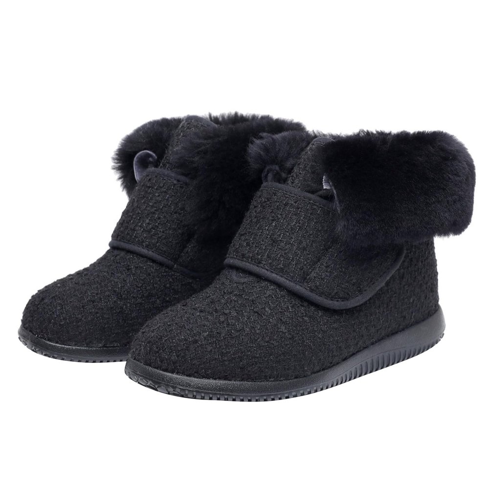 Fnyopki Wide Width Diabetic Shoes with Adjustable for Women Warm Plush Lightweight Breathable Walking Slippers for Swollen Edema Feet Indoor Outdoor