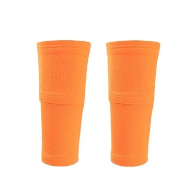 SOFXnng 1 Pair Football Shin Guard with Pocket Adults Teens Compression Calf Sleeve Soccer Shinguards Support Protective Gear for Leg Support(Orange,L(Over 14))