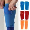 SOFXnng 1 Pair Football Shin Guard with Pocket Adults Teens Compression Calf Sleeve Soccer Shinguards Support Protective Gear for Leg Support(Orange,L(Over 14)) view 2
