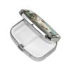 White Cow Lying On Couch Rustic Farmhouse Pill Box Square Metal Pill Case with 2 Compartment Travel Pill Organizer for Vitamins Medication view 2