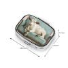 White Cow Lying On Couch Rustic Farmhouse Pill Box Square Metal Pill Case with 2 Compartment Travel Pill Organizer for Vitamins Medication view 3