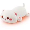 1.8lb White Cat Stuffed Animals Plush Microwavable Heating Pad-14'' White Cat Heating Pads for Cramps &Period Pain Relief, Heatable & Coolable Stuffed Animals Bedtime Birthday Gift for Women Kids