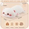 1.8lb White Cat Stuffed Animals Plush Microwavable Heating Pad-14'' White Cat Heating Pads for Cramps &Period Pain Relief, Heatable & Coolable Stuffed Animals Bedtime Birthday Gift for Women Kids view 3