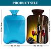 Hot Water Bottle with Cover, Wine Glasses Grapes Vintage 2L Hot Water Bag for Hot/Cold Compress, Hand Feet Warmer, Menstrual Cramps, Neck and Shoulder Pain Relief view 2