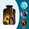 Hot Water Bottle with Cover, Wine Glasses Grapes Vintage 2L Hot Water Bag for Hot/Cold Compress, Hand Feet Warmer, Menstrual Cramps, Neck and Shoulder Pain Relief view 3