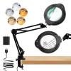10X 30X Magnifying Glass with Light, Desktop LED Magnifying Lamp with Clamp, 5 Color Modes, 10 Dimmable Levels Lighted Magnifying Glass, Magnifying Glass for Reading, Crafts, Jewelry, Sewing view 1