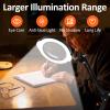 10X 30X Magnifying Glass with Light, Desktop LED Magnifying Lamp with Clamp, 5 Color Modes, 10 Dimmable Levels Lighted Magnifying Glass, Magnifying Glass for Reading, Crafts, Jewelry, Sewing view 2