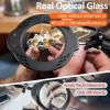10X 30X Magnifying Glass with Light, Desktop LED Magnifying Lamp with Clamp, 5 Color Modes, 10 Dimmable Levels Lighted Magnifying Glass, Magnifying Glass for Reading, Crafts, Jewelry, Sewing view 3