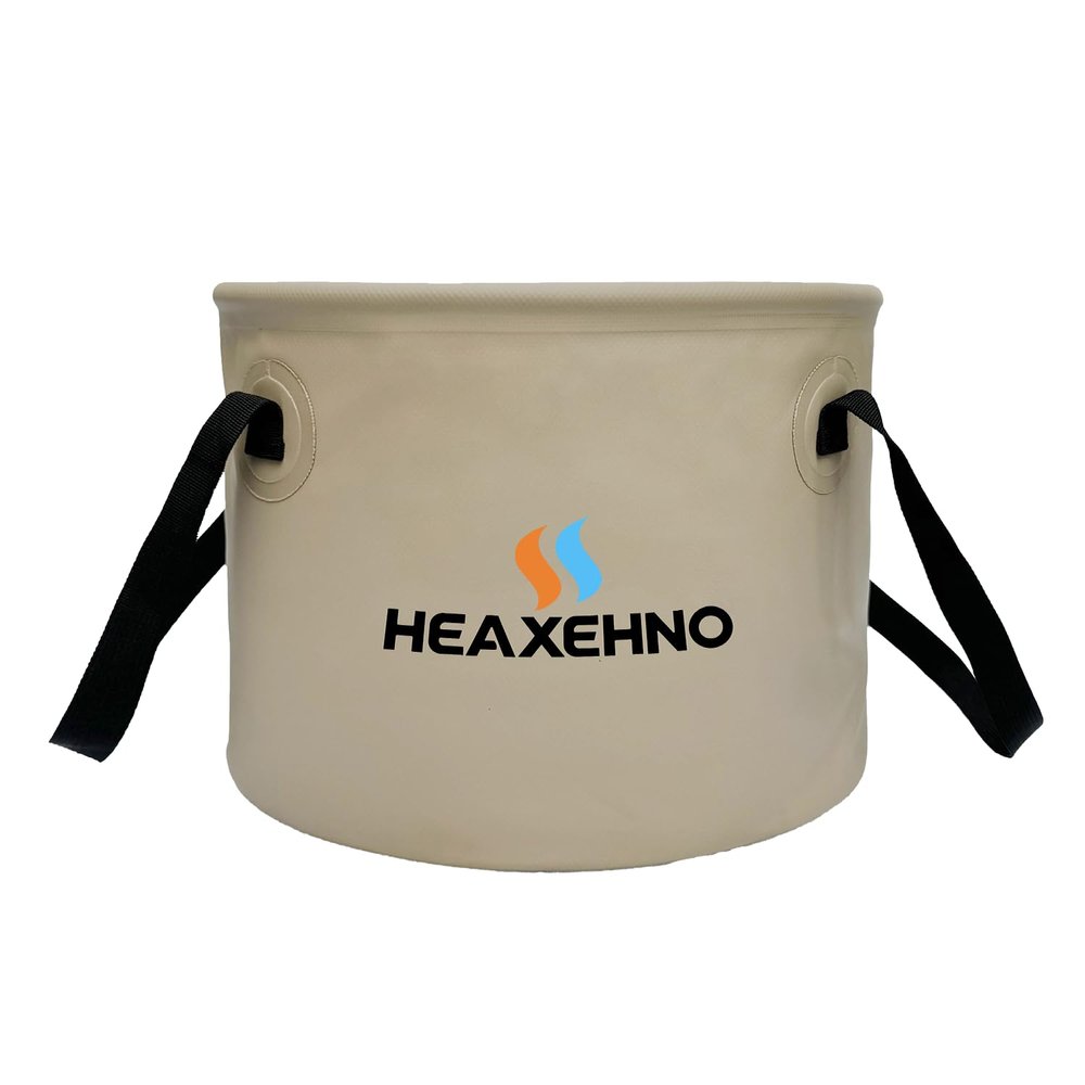 HEAXEHNO 20L Collapsible Water Bucket - Portable Folding Water Container with Reinforced Handle, Leakproof Reservoir for S2/E1 Camping Shower, RV, Fishing, Hiking & Outdoor Washing