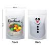 100PCS 4.0*6.3 Stand Up Mylar Bag with Windows,Christmas Goodie Treat Bag Resealable Party Favor Zipper Pouch for Small Business (White, 4.0"*6.3") view 2