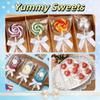 100PCS Clear Rice Krispie Treat Bags with Ribbon Bow and Thank You Stickers, Flat Cellophane Bags for Individually Wrapped Cake Pops, Cakesicles,Candies, Chocolates, Marshmallow, Macarons, Cookies(White) view 4
