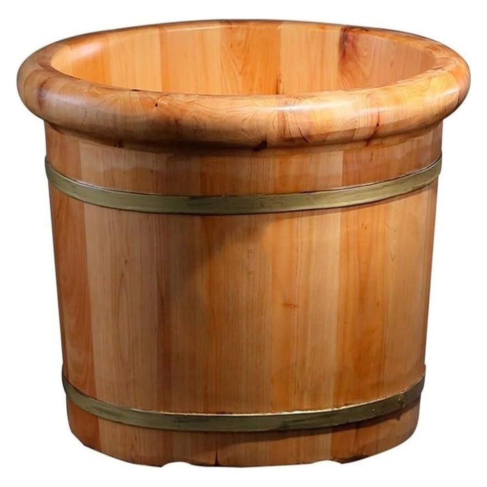 Wood Foot Bath Bucket, Solid Wood Foot Tub, Smooth and Delicate Pedicure Barrels for Soaking Feet Massager Foot Tub Foot Bath Wooden Bucket
