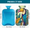 Hot Water Bottle with Cover, Cartoon Bird Toucan Jungle 2L Hot Water Bag for Hot/Cold Compress, Hand Feet Warmer, Menstrual Cramps, Neck and Shoulder Pain Relief view 2